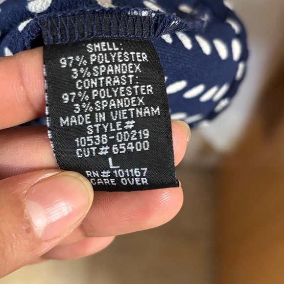 Cha Cha Vente Navy and White Polka Dot Blouse - Picture 7 of 7